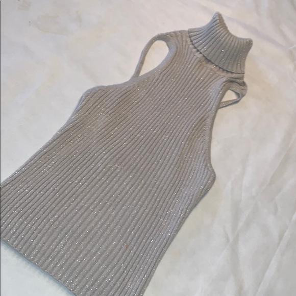 Express Tops - Express silver sweater backless tank medium
